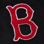 Front view Boston Red Sox vintage varsity jacket photo.