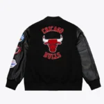 Chicago Bulls Black Vintage Varsity Jacket Front