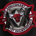 Chicago Bulls Black Vintage Varsity Jacket Front