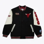 Front view Chicago Bulls vintage logo varsity jacket photo