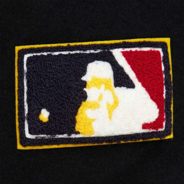 Zoomed view of Chicago White Sox vintage varsity jacket details.