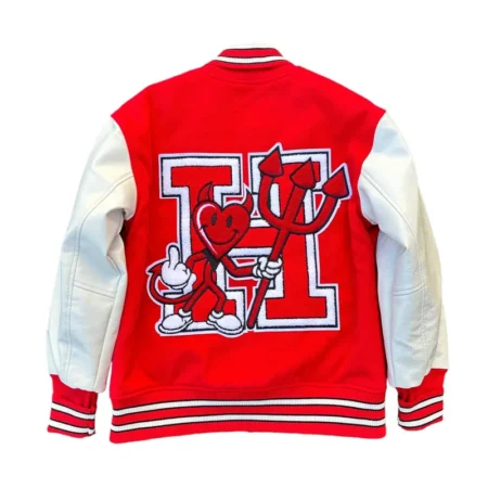 Back view of 10 Time World Champions varsity jacket.