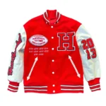 Front view of 10 Time World Champions varsity jacket.