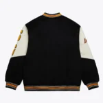 Front view LA Lakers vintage logo varsity jacket photo.