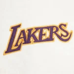 Front view LA Lakers vintage logo varsity jacket photo.