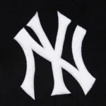 Front view NY Yankees black vintage varsity jacket photo.