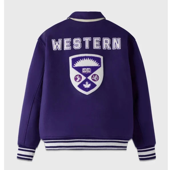 Back view of OVO Western Mustangs Varsity Jacket