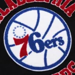 Philadelphia 76ers Black Varsity Jacket Front