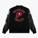 Philadelphia Phillies Black Varsity Jacket Front