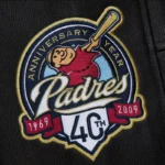 Front view San Diego Padres vintage varsity jacket photo.