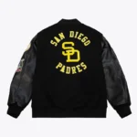 Front view San Diego Padres vintage varsity jacket photo.