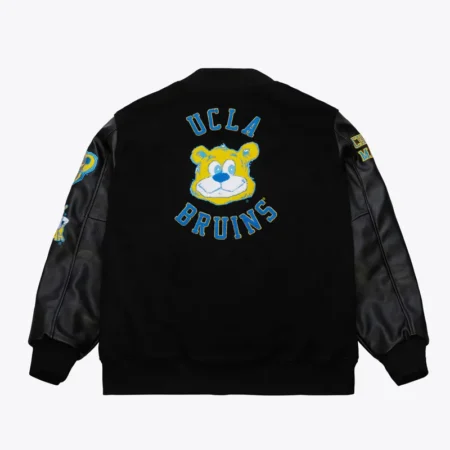 Back view of UCLA Bruins Black Varsity Jacket