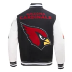 Front view Arizona Cardinals mashup varsity jacket photo.