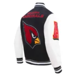 Front view Arizona Cardinals mashup varsity jacket photo.