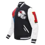 Front view Arizona Cardinals mashup varsity jacket photo.