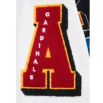 Front view Arizona Cardinals mashup varsity jacket photo.