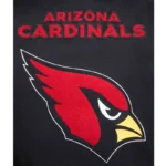 Front view Arizona Cardinals mashup varsity jacket photo.