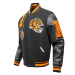 Front view Cincinnati Bengals mashup varsity jacket photo.