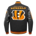 Front view Cincinnati Bengals mashup varsity jacket photo.