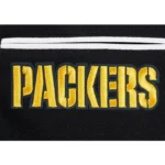 Front view Green Bay Packers rib varsity jacket photo.