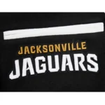 Front view Jacksonville Jaguars rib varsity jacket photo.