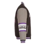 Front view Sacramento Kings varsity wool jacket photo.