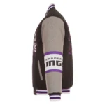 Front view Sacramento Kings varsity wool jacket photo.